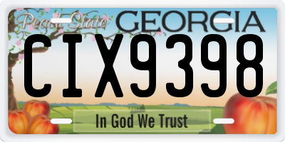 GA license plate CIX9398