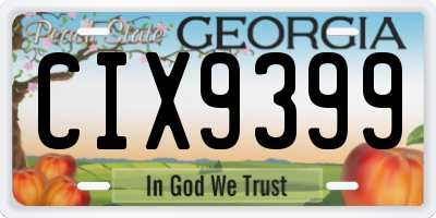 GA license plate CIX9399