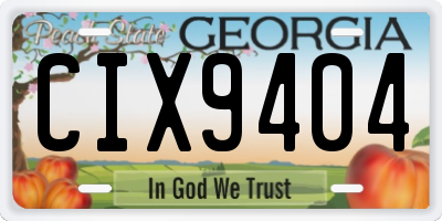 GA license plate CIX9404