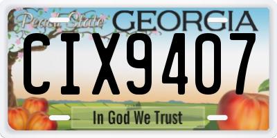 GA license plate CIX9407