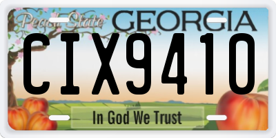 GA license plate CIX9410