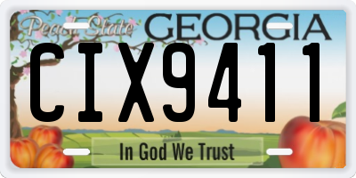 GA license plate CIX9411