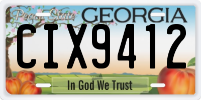 GA license plate CIX9412