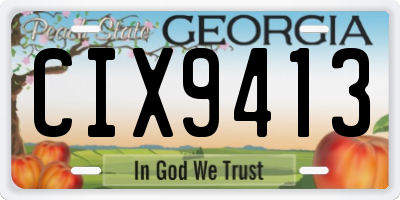 GA license plate CIX9413