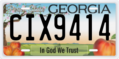 GA license plate CIX9414