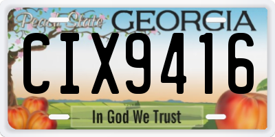 GA license plate CIX9416