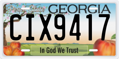GA license plate CIX9417