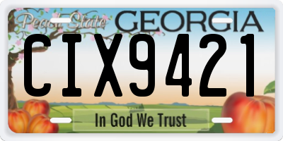 GA license plate CIX9421