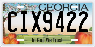 GA license plate CIX9422
