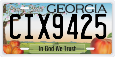 GA license plate CIX9425