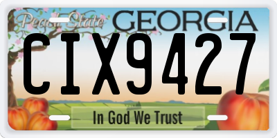 GA license plate CIX9427