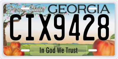 GA license plate CIX9428
