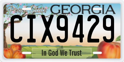 GA license plate CIX9429