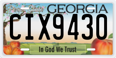 GA license plate CIX9430