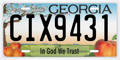 GA license plate CIX9431
