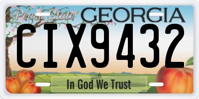GA license plate CIX9432