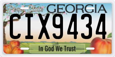 GA license plate CIX9434