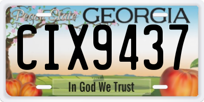 GA license plate CIX9437