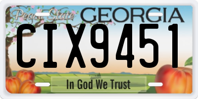 GA license plate CIX9451