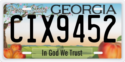 GA license plate CIX9452