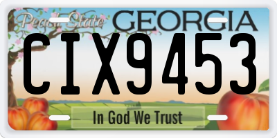 GA license plate CIX9453