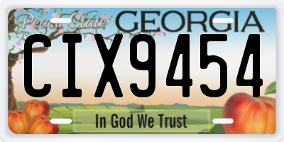 GA license plate CIX9454