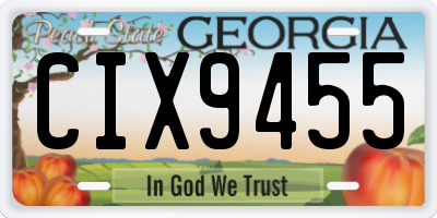 GA license plate CIX9455