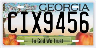 GA license plate CIX9456