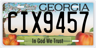 GA license plate CIX9457