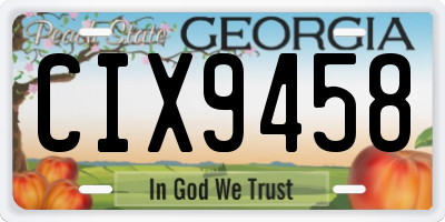 GA license plate CIX9458