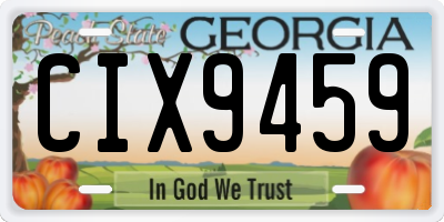 GA license plate CIX9459