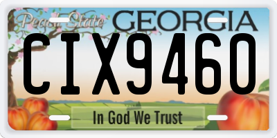 GA license plate CIX9460