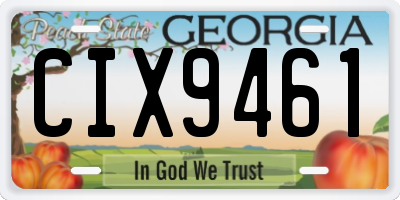 GA license plate CIX9461
