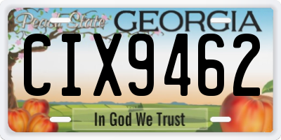 GA license plate CIX9462