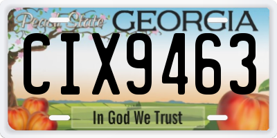 GA license plate CIX9463