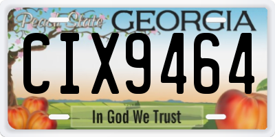 GA license plate CIX9464