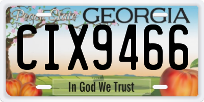GA license plate CIX9466