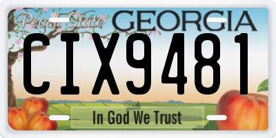 GA license plate CIX9481