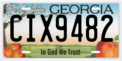 GA license plate CIX9482