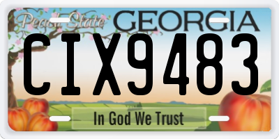 GA license plate CIX9483