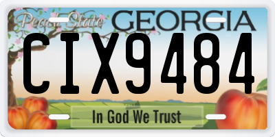 GA license plate CIX9484
