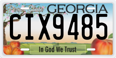 GA license plate CIX9485