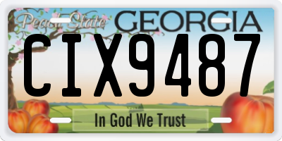 GA license plate CIX9487