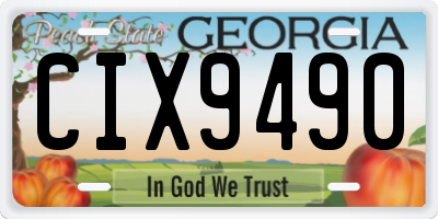 GA license plate CIX9490