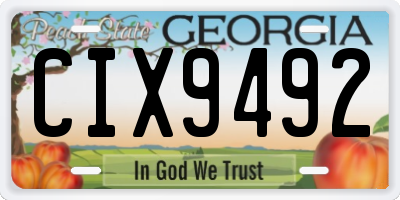 GA license plate CIX9492