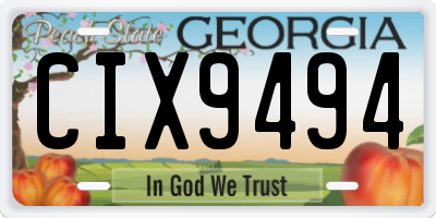 GA license plate CIX9494