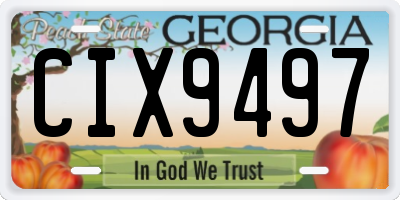 GA license plate CIX9497