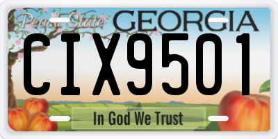GA license plate CIX9501