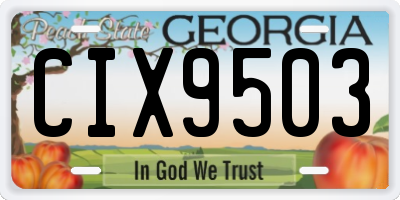 GA license plate CIX9503