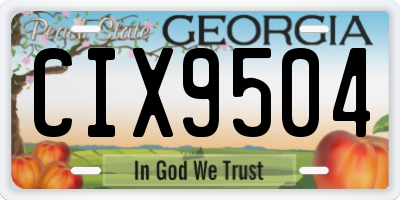GA license plate CIX9504